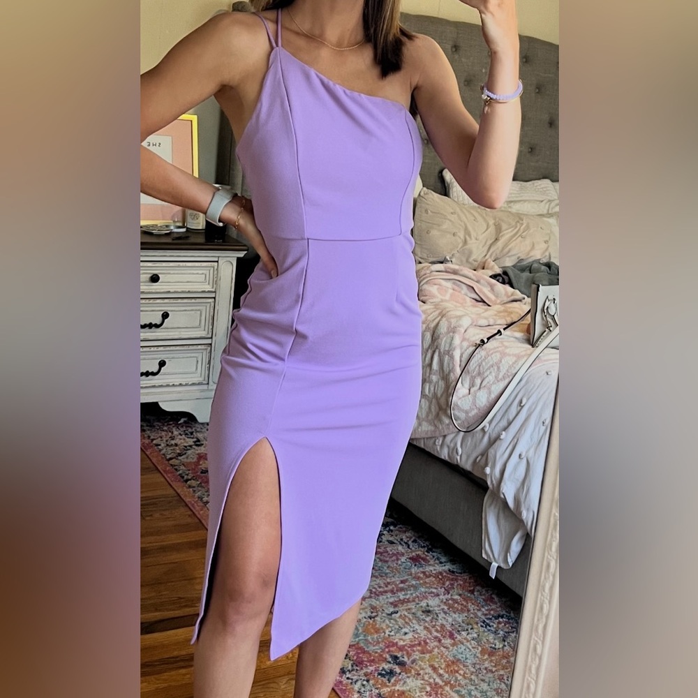 Elegant Lavender One Shoulder Dress